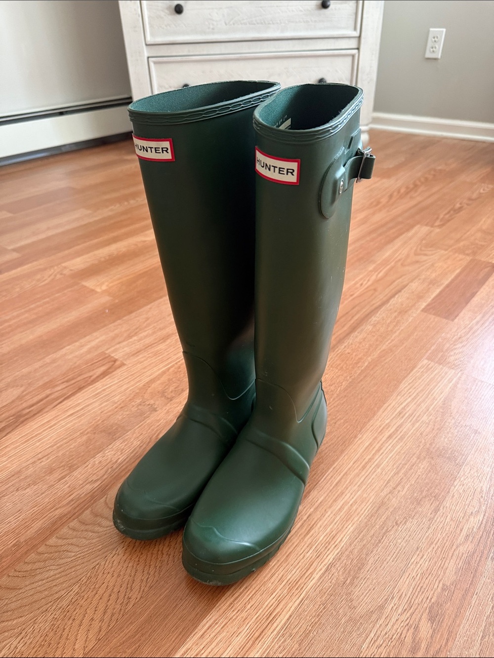 Hunter Knee-High Rain Boots in Dark Green